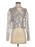 Zara 100% Polyester Silver Long Sleeve Top Size S - photo 1