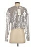 Zara 100% Polyester Silver Long Sleeve Top Size S - photo 2