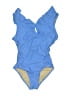 Kona Sol Solid Blue One Piece Swimsuit Size S - photo 1