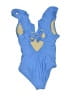Kona Sol Solid Blue One Piece Swimsuit Size S - photo 2