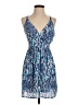 Aqua 100% Polyester Print Blue Cocktail Dress Size XS - photo 1