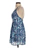 Aqua 100% Polyester Print Blue Cocktail Dress Size XS - photo 5
