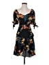 Express 100% Rayon Print Black Casual Dress Size S - photo 1