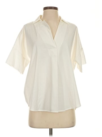 Madewell Courier Button-Back Shirt in Pure White (view 1)