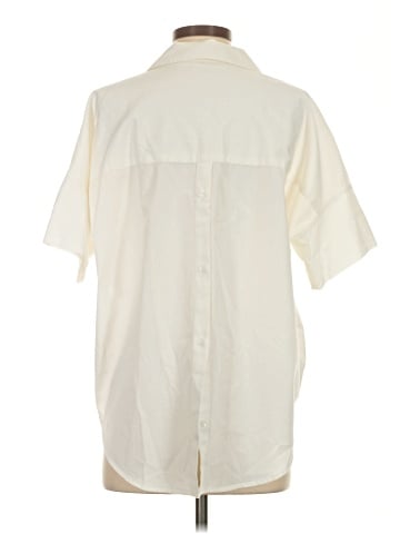 Madewell Courier Button-Back Shirt in Pure White (view 2)
