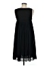 Theory 100% Polyester Solid Black Casual Dress Size 6 - photo 2