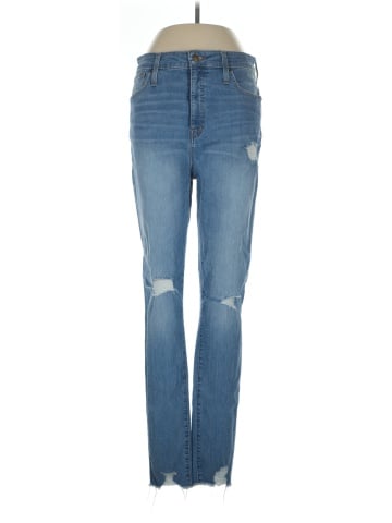 Madewell Tall Curvy High-Rise Skinny Jeans in Ontario: Distressed-Hem Edition (view 1)