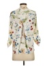 Stradivarius 100% Polyester Floral Ivory 3/4 Sleeve Blouse Size S - photo 2