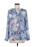 Appraisal 100% Polyester Paisley Blue Long Sleeve Blouse Size M - photo 1