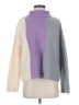 Nordstrom Color Block Purple Wool Pullover Sweater Size S - photo 1