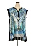 Avenue 100% Polyester Blue Black Sleeveless Blouse Size 18 - photo 1