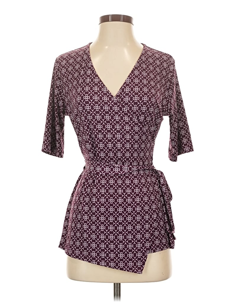 41hawthorn Short Sleeve Blouse In Purple