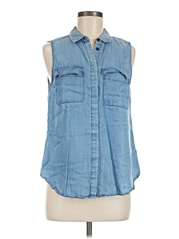 Who What Wear Sleeveless Button-Down Shirt (view 1)