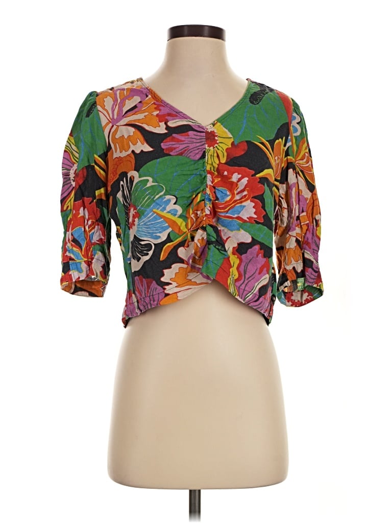 Pre-owned Scotch & Soda Short Sleeve Blouse In Green