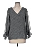 1.State 100% Polyester Gray Long Sleeve Blouse Size M - photo 1