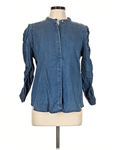 White House Black Market 3/4 Sleeve Button-Down Shirt (view 1)
