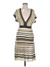 M Missoni 100% Polyester Stripes Tan Ivory Casual Dress Size EU (IT) 44 / US 8 - photo 1