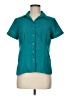 Covington 100% Polyester Teal Short Sleeve Blouse Size Med Petite - photo 1