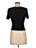 Romwe Black Short Sleeve Top Size 6 - photo 2