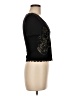 Romwe Black Short Sleeve Top Size 6 - photo 4