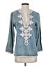 J.Crew Blue 3/4 Sleeve Blouse Size 2 - photo 1