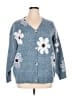 Unbranded 100% Polyester Floral Blue Cardigan Size 1X - photo 1