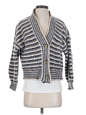 Madewell Waller Crop Cardigan Sweater in Stripe (view 1)