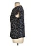 Ann Taylor LOFT 100% Polyester Floral Blue Black Short Sleeve Blouse Size L - photo 5