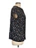 Ann Taylor LOFT 100% Polyester Floral Blue Black Short Sleeve Blouse Size L - photo 4