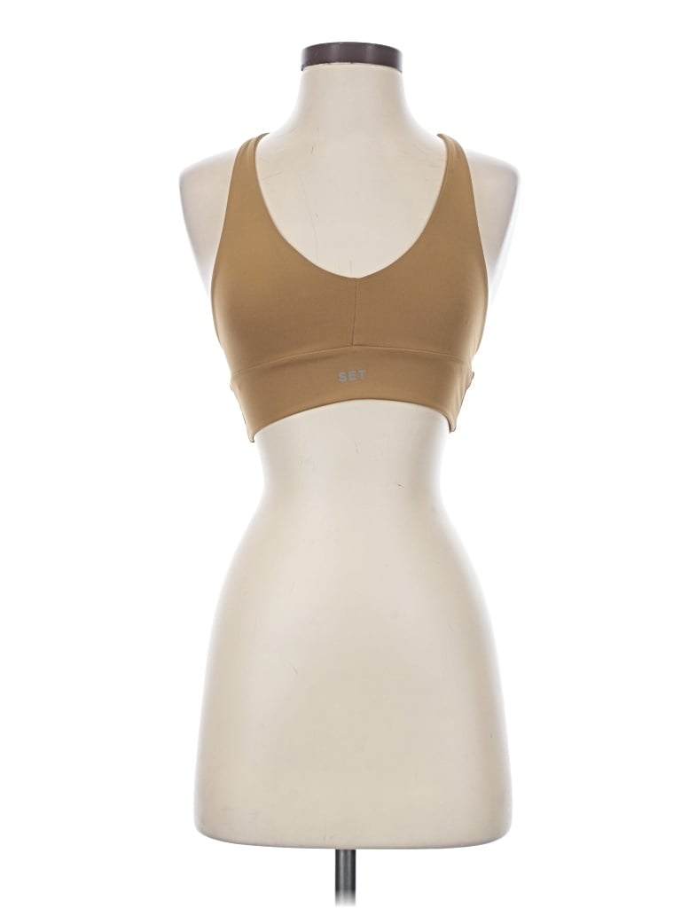 Pre-owned Set Active Sports Bra In Tan