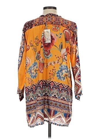 Johnny Was 3/4 Sleeve Silk Top (view 2)