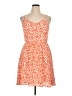 Copper Key 100% Polyester Print Orange Casual Dress Size XL - photo 1