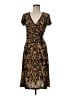 Connected Apparel Animal Print Brown Cocktail Dress Size 6 - photo 1