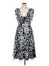 MSK 100% Polyester Paisley Blue Cocktail Dress Size 14 - photo 2