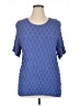 JM Collection Blue Short Sleeve Top Size 1X - photo 1