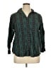 Assorted Brands 100% Cotton Argyle Green 3/4 Sleeve Button-Down Shirt Size 1X - photo 1