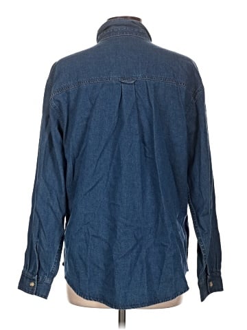 Denim & Co Long Sleeve Button-Down Shirt (view 2)