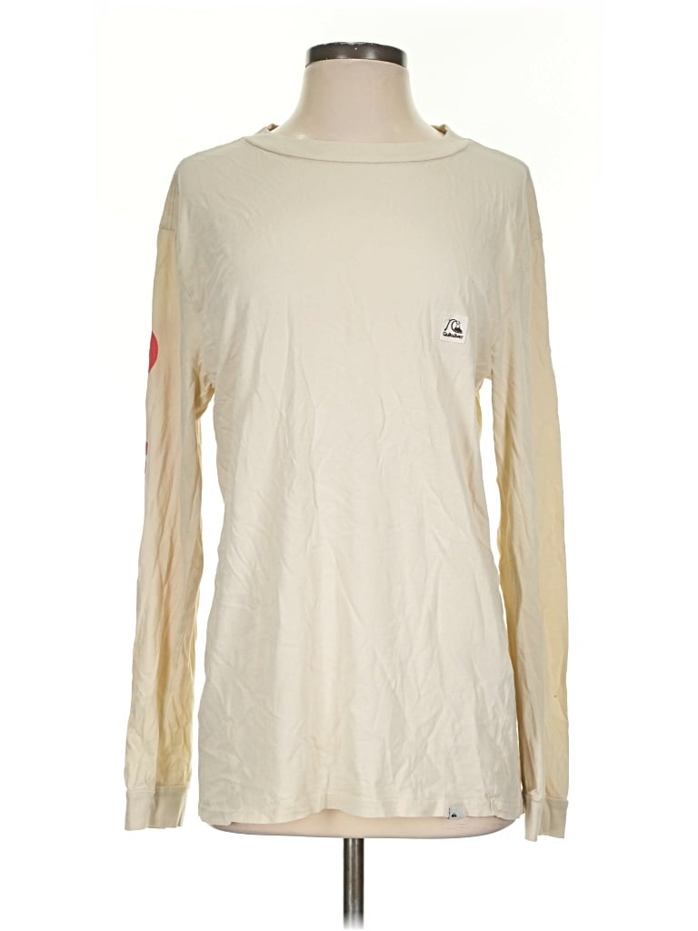 Pre-owned Quiksilver Long Sleeve T-shirt In Ivory