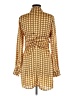 Timing 100% Polyester Print Brown Casual Dress Size M - photo 2