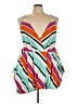 Madison Stripes Orange Teal Cocktail Dress Size 3X - photo 1