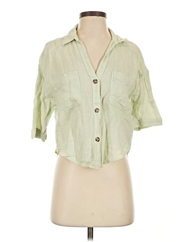 Zara 3/4 Sleeve Button-Down Shirt (view 1)