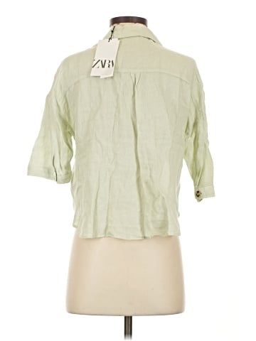 Zara 3/4 Sleeve Button-Down Shirt (view 2)