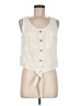 Vanilla Star Ivory Sleeveless Button-Down Shirt Size M - photo 1