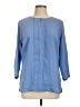 Lands' End 100% Polyester Blue 3/4 Sleeve Blouse Size 14 - photo 1