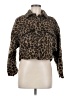 Love Tree 100% Polyester Animal Print Brown Faux Fur Jacket Size M - photo 1