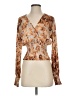 Tiny 100% Rayon Animal Print Brown Long Sleeve Blouse Size S - photo 2