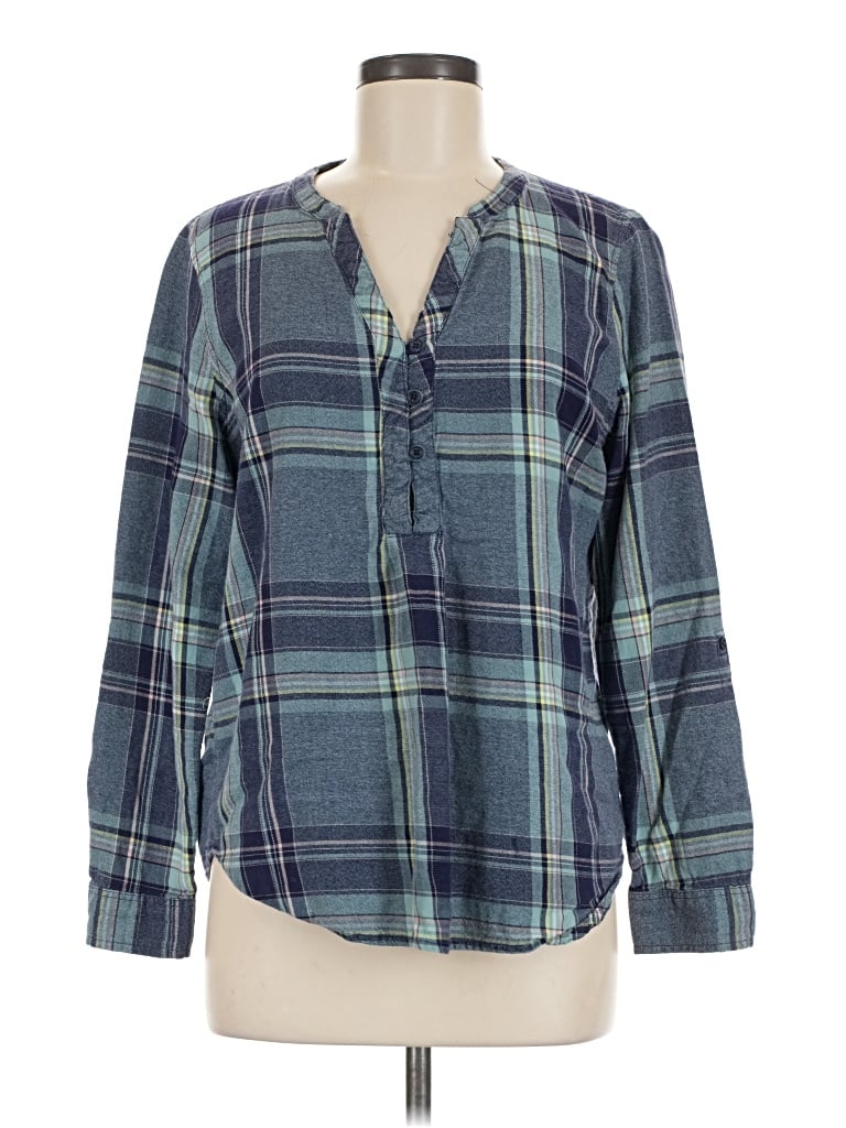 Pre-owned Laura Scott Long Sleeve Blouse In Blue