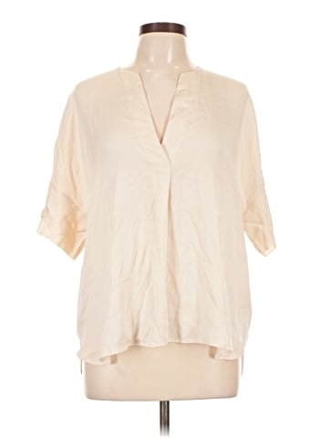 Vince. Short Sleeve Silk Top (view 1)