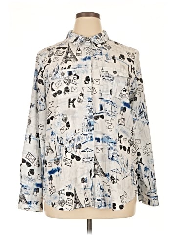 Karl Lagerfeld Paris Long Sleeve Blouse (view 1)