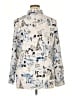 Karl Lagerfeld Paris Print Silver Long Sleeve Blouse Size XL - photo 2